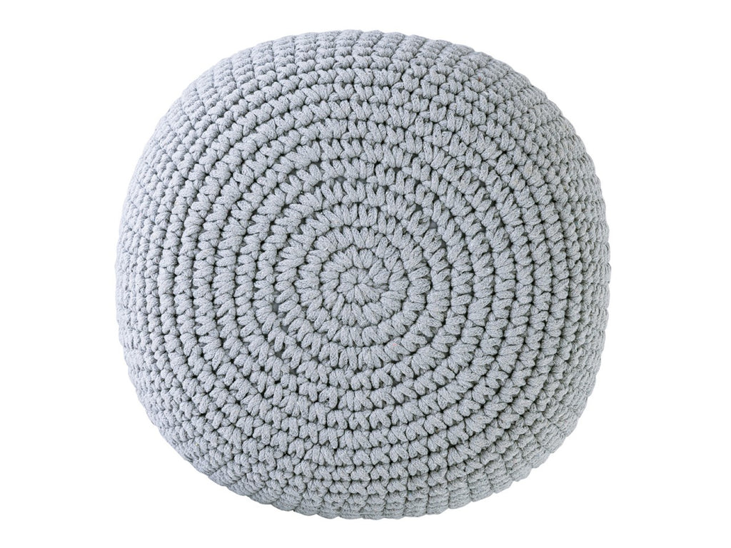 Mohair pouf – chunky knit in natural shade