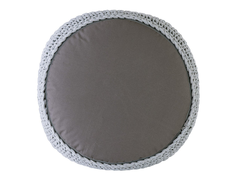 Mohair pouf – chunky knit in natural shade