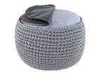 Mohair pouf – chunky knit in natural shade