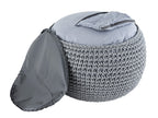 Mohair pouf – chunky knit in natural shade