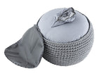 Mohair pouf – chunky knit in natural shade