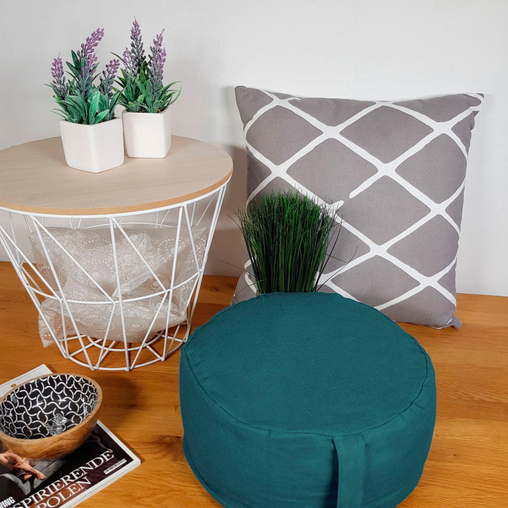 Meditation Pouf Cushion – Round Cotton with Styrofoam Beads in Six Colors