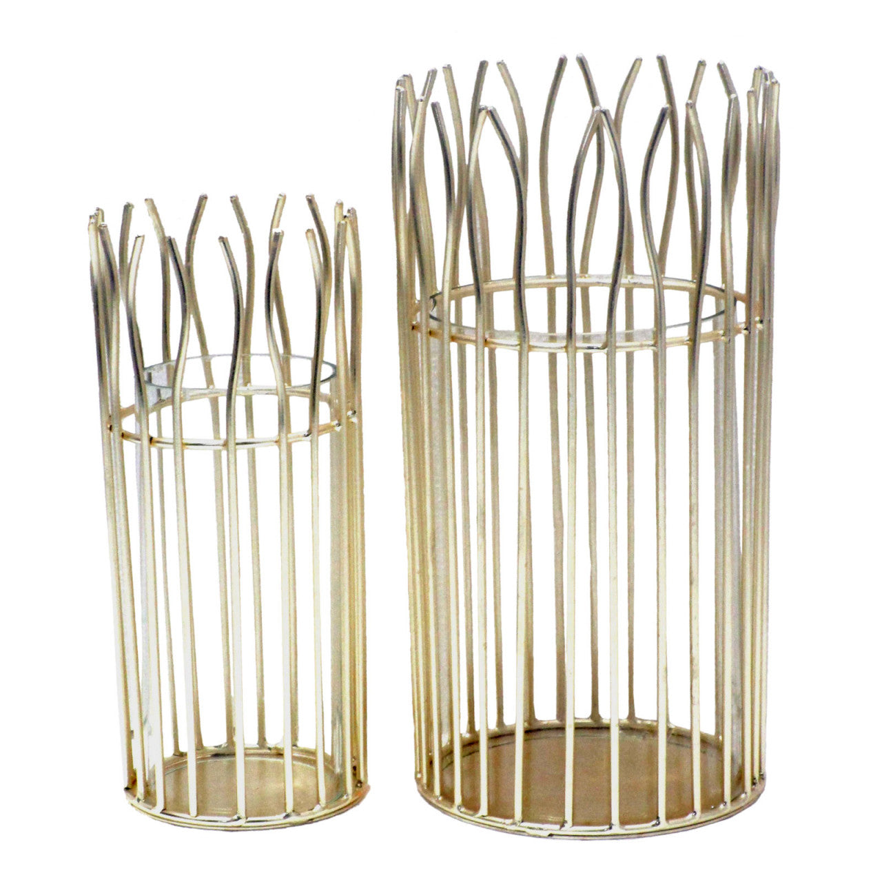 Romantic Lantern Set – handmade in gold with glass insert