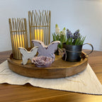 Romantic Lantern Set – handmade in gold with glass insert