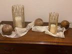 Romantic Lantern Set – handmade in gold with glass insert