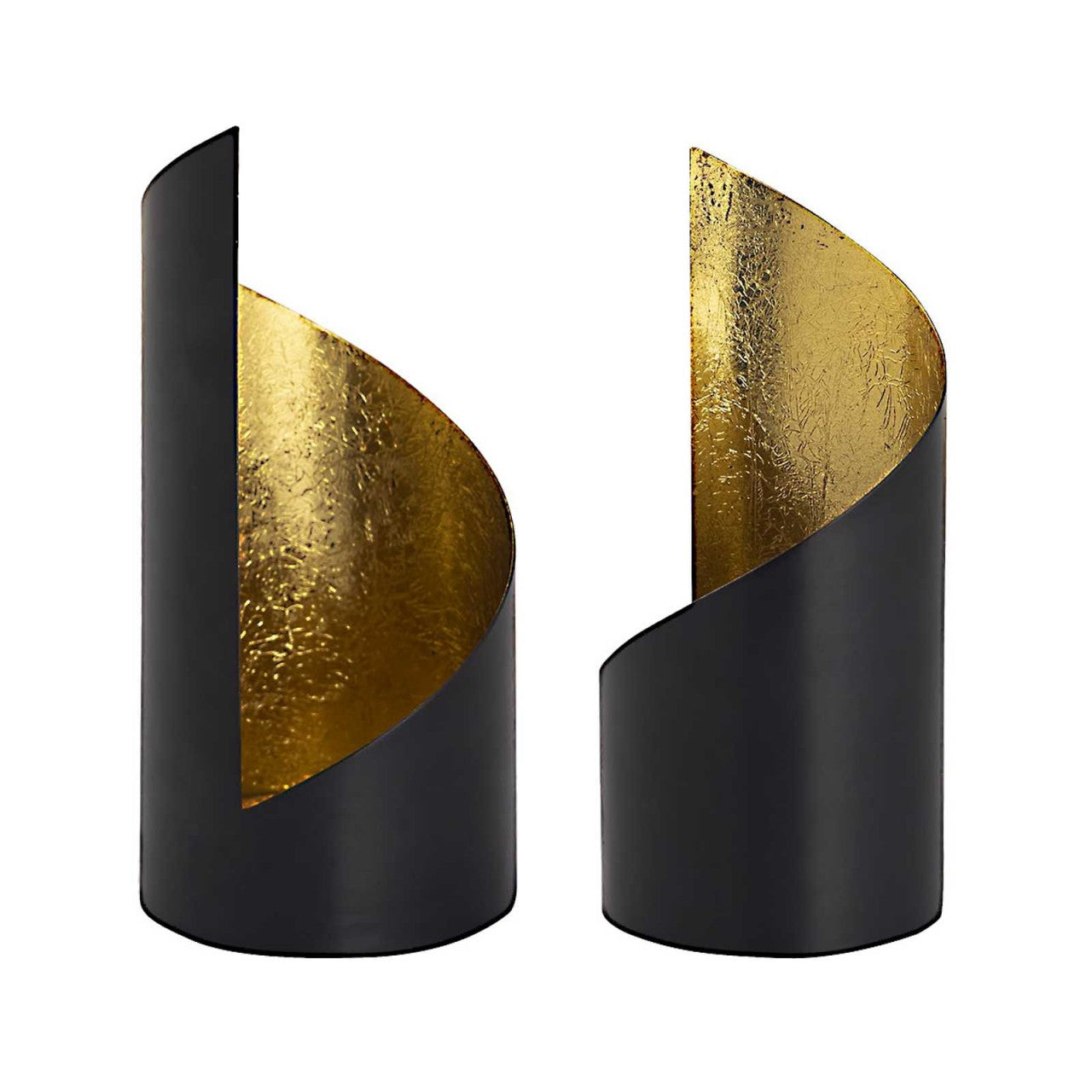 Candle holder Kevin – handmade metal in matte black with gold