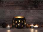 Florina tea light holder set – handmade in black and gold