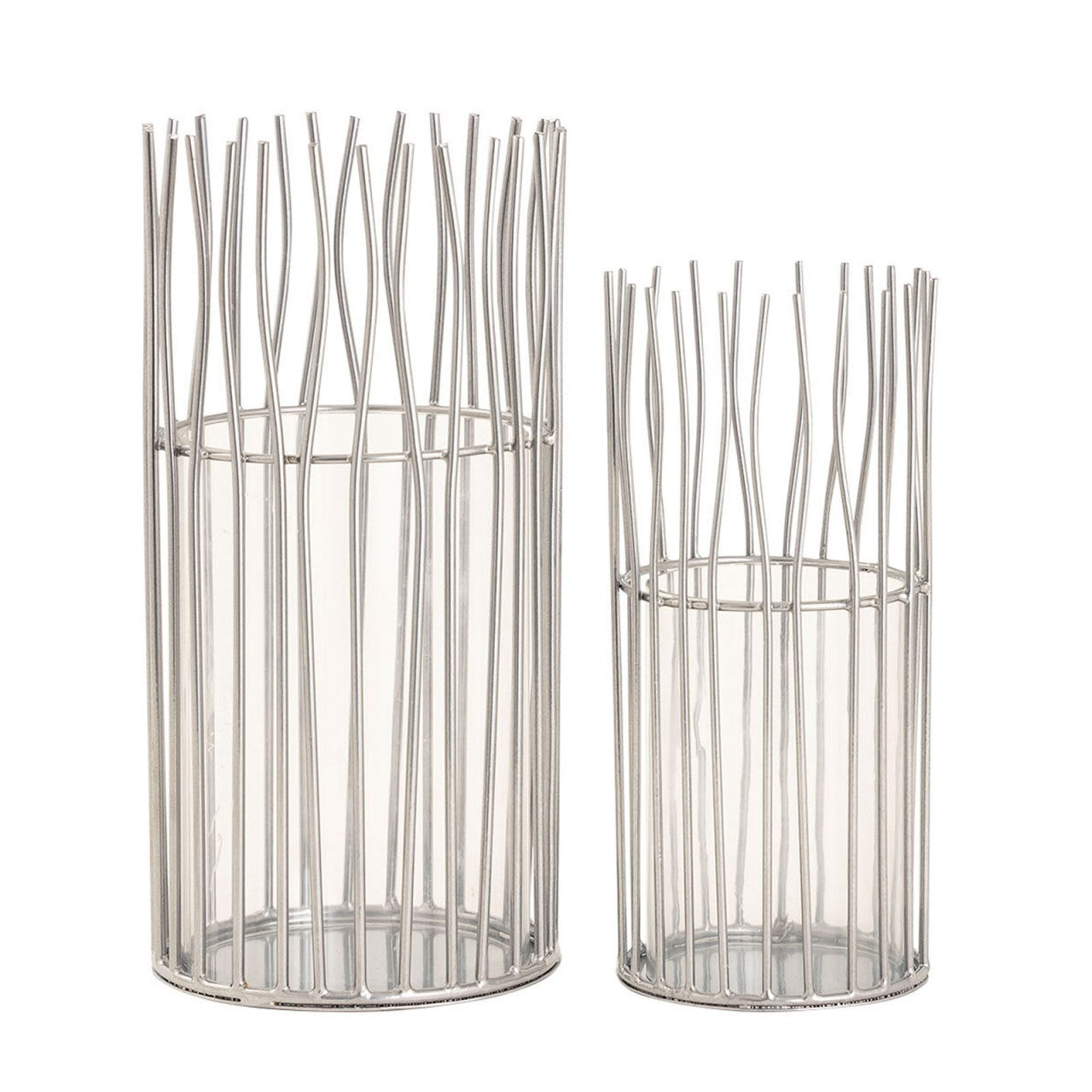 Loft Lantern Set – handmade silver candle holders