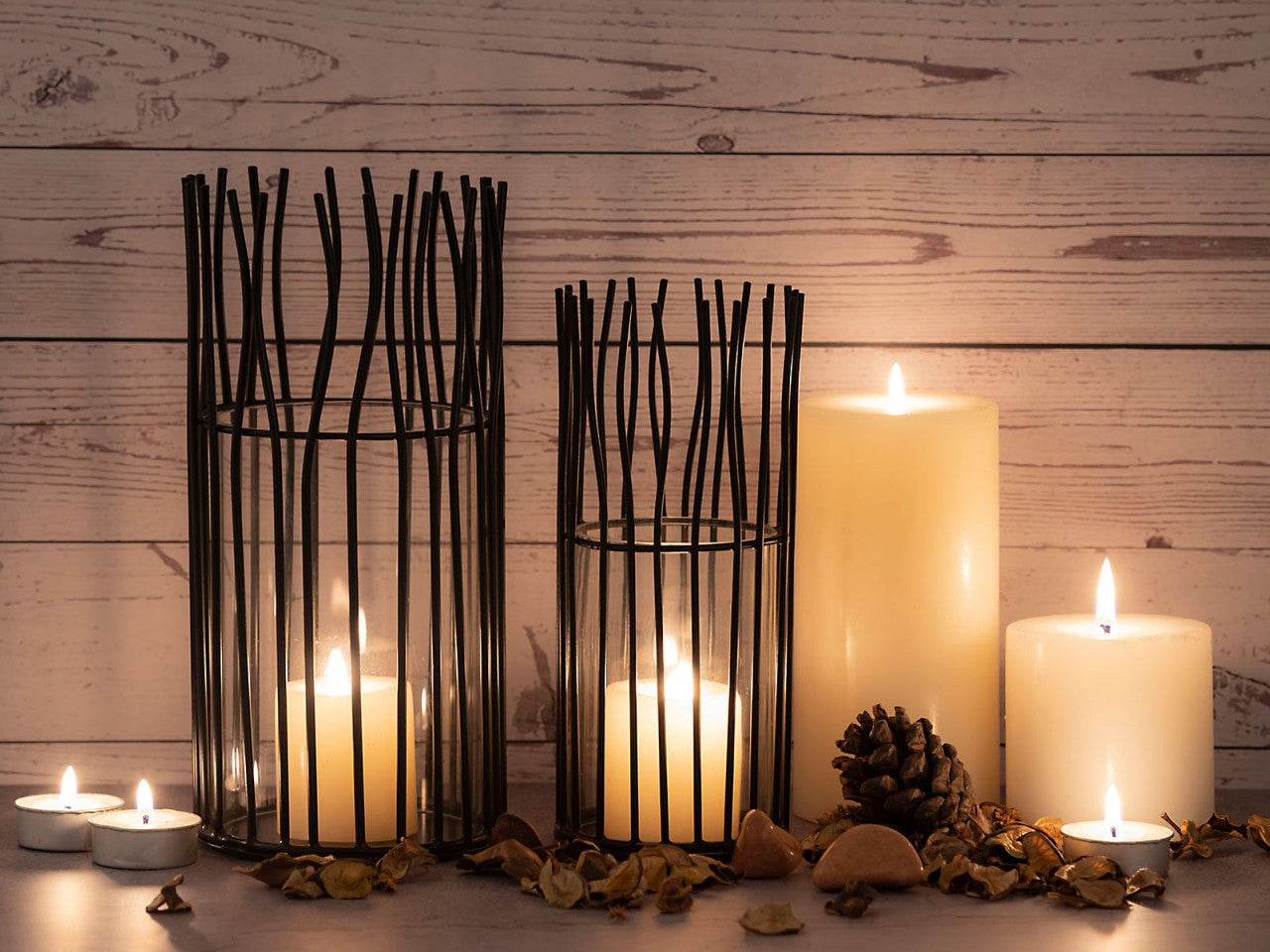 Loft Lantern Set – handmade aluminum in matte black