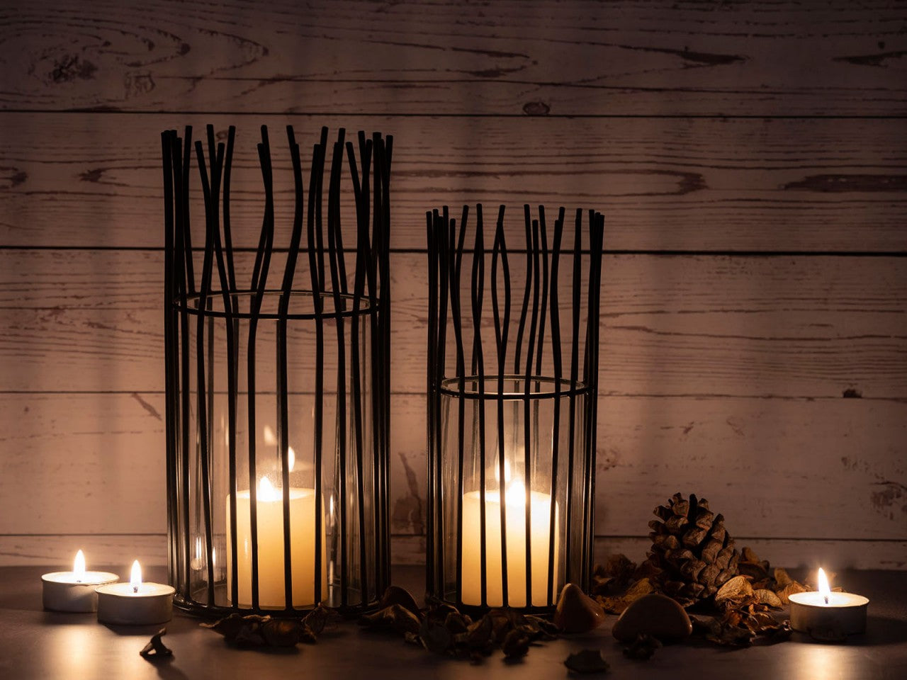 Loft Lantern Set – handmade aluminum in matte black