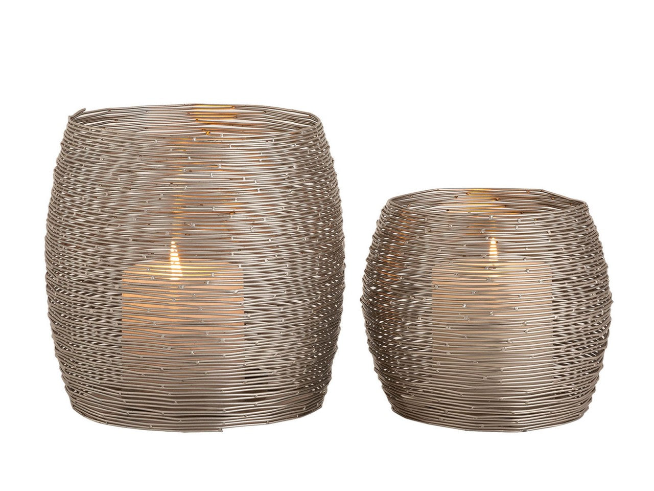 Paris tea light holder set – handmade aluminum in silver