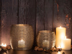 Paris tea light holder set – handmade aluminum in silver
