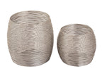 Paris tea light holder set – handmade aluminum in silver
