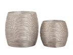 Paris tea light holder set – handmade aluminum in silver