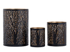Forest candle holder – handmade metal system in black and gold