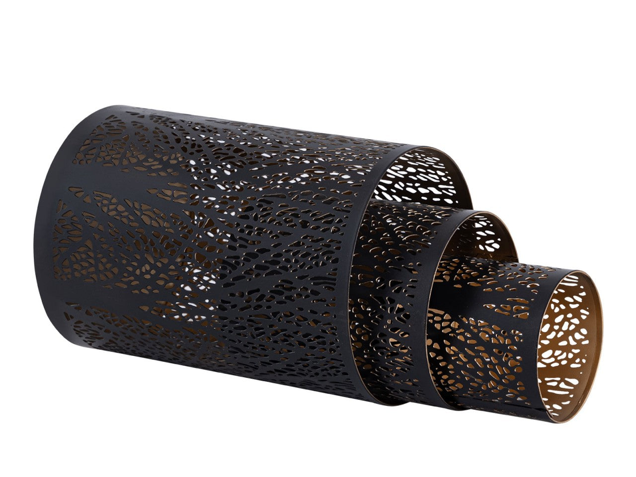 Forest candle holder – handmade metal system in black and gold