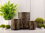 Forest candle holder – handmade metal system in black and gold