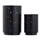 Candle holder set Starry sky – handmade metal in black and gold
