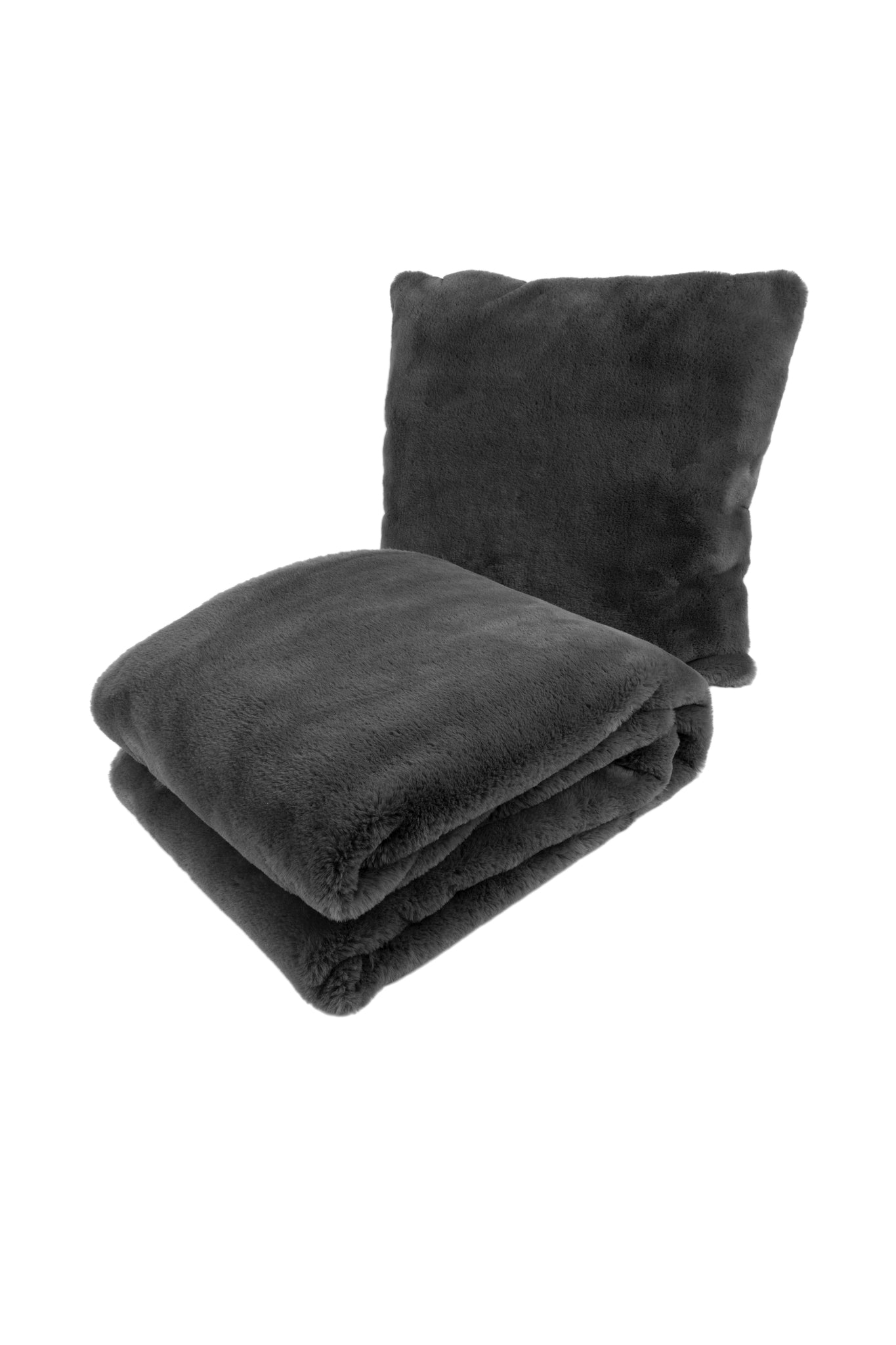 Aimee Pillow and Blanket Set – 2-Piece in Anthracite