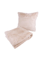Aimee cushion and blanket set – 2-piece in cream