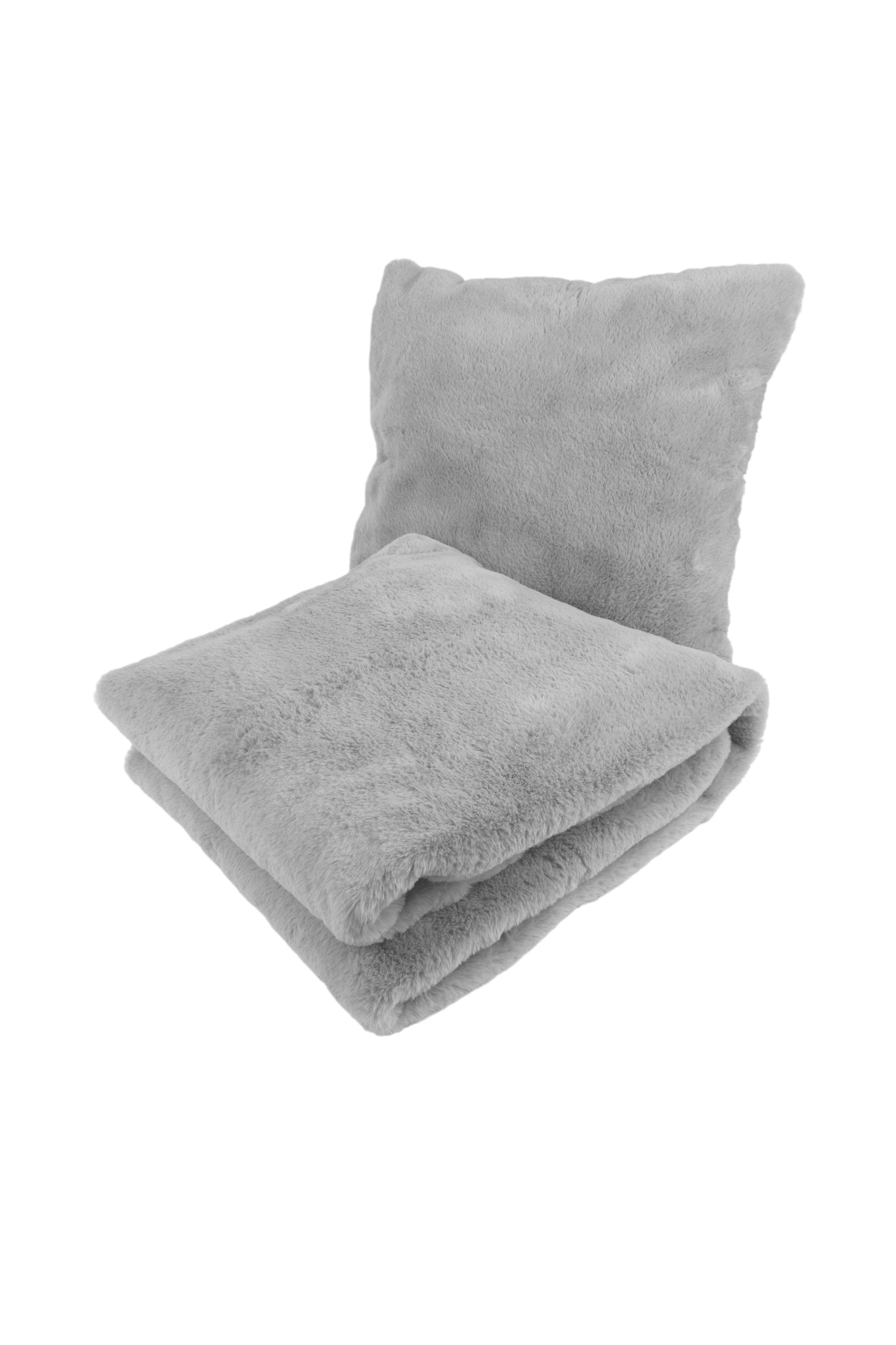 Aimee Pillow and Blanket Set – 2-Piece in Gray and Blue