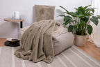 Aimee pillow and blanket set – 2-piece in taupe