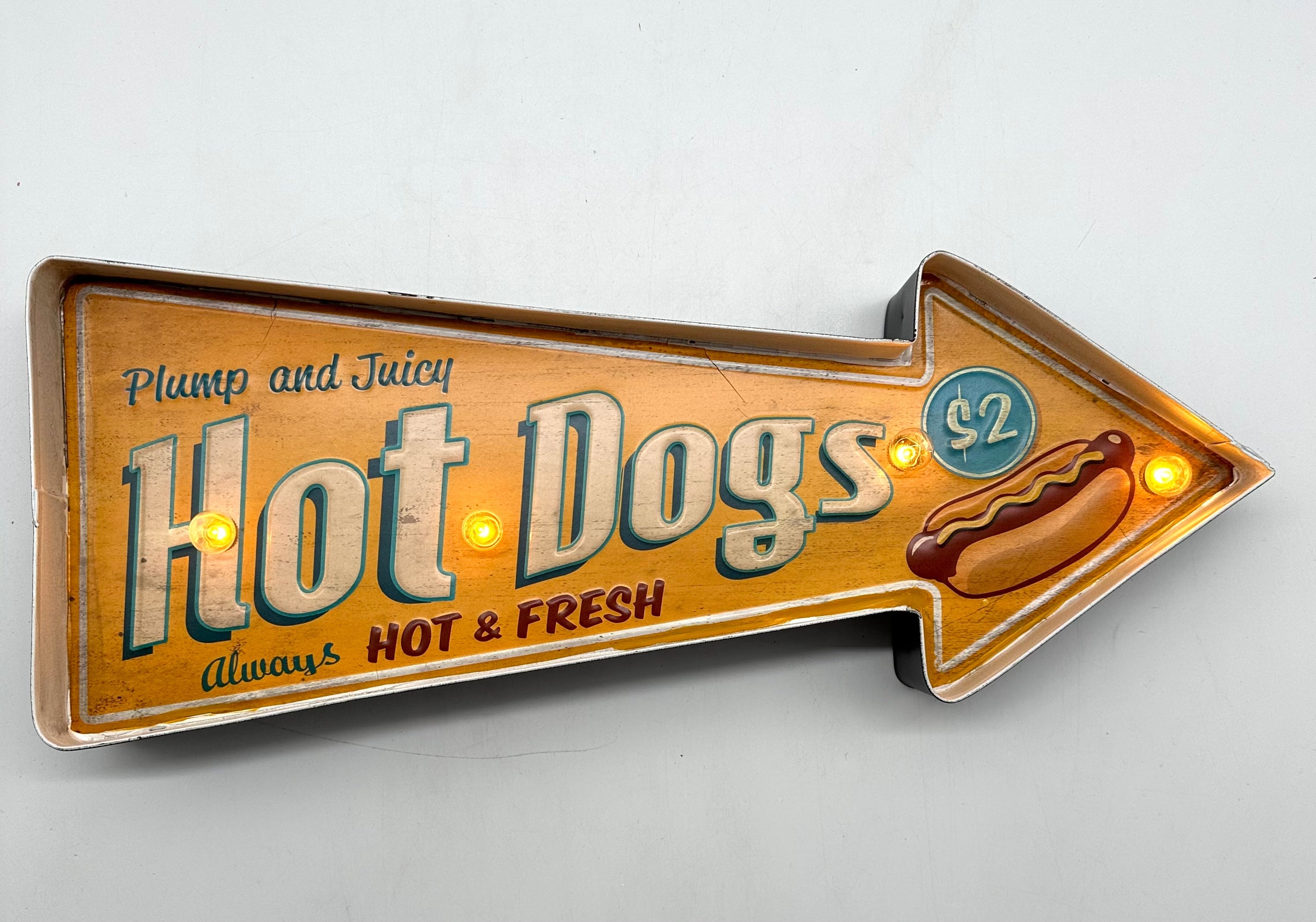Metal Light Sign - Hot Dogs - LED Lighting 