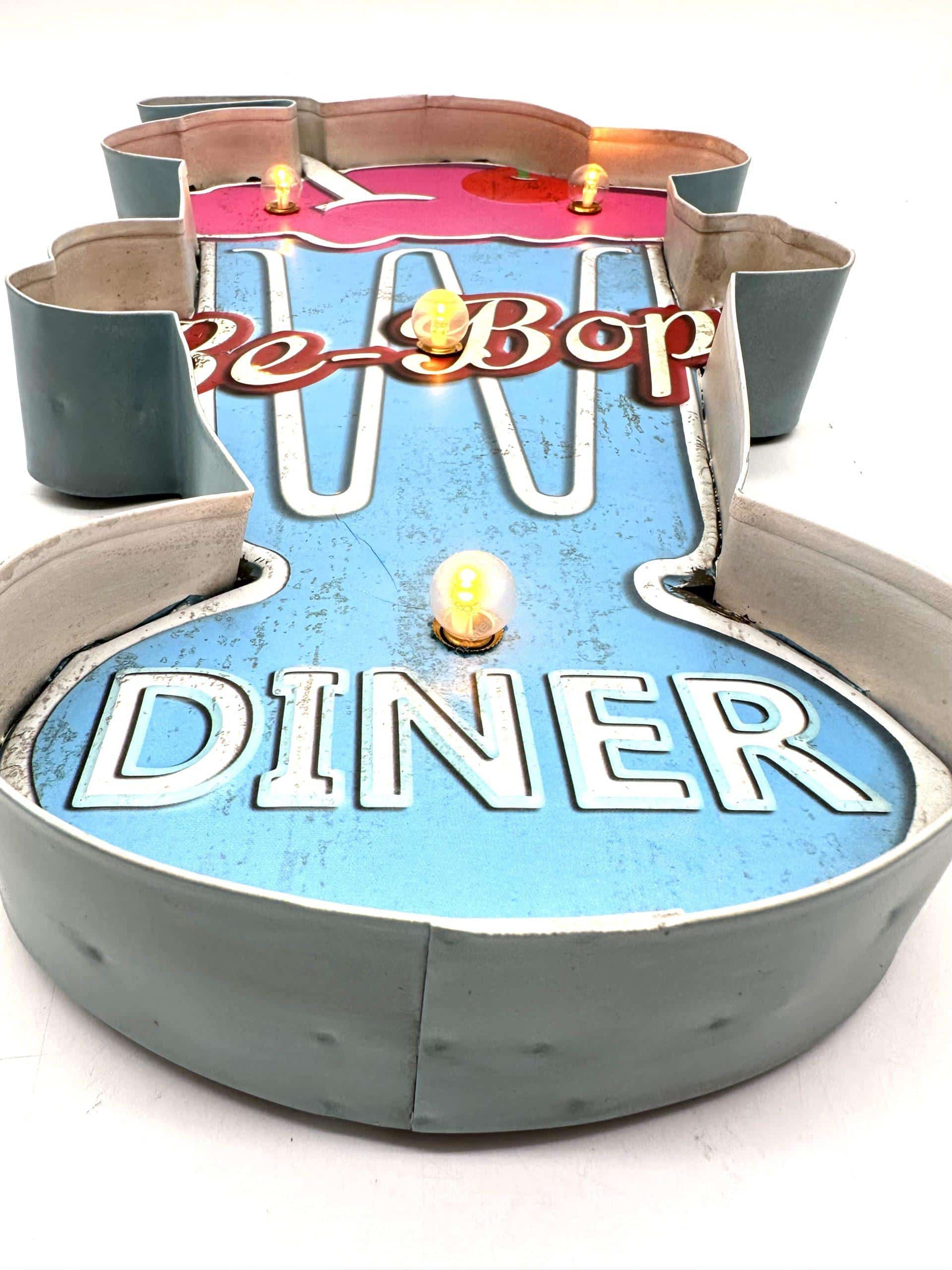 Metal Light Sign - Be-Bops Diner - LED Lighting 