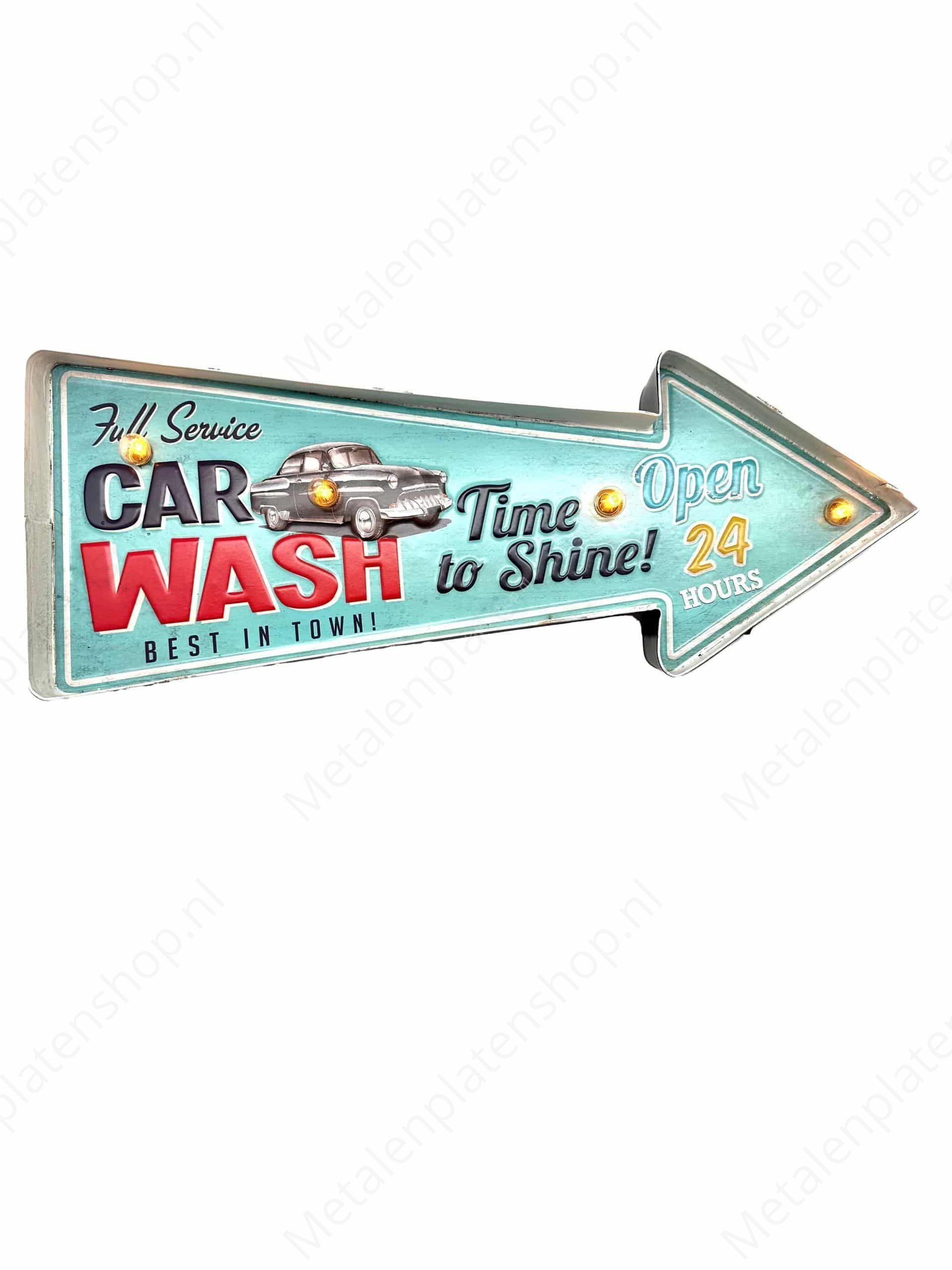 Metal Light Sign - Car Wash - LED Lighting