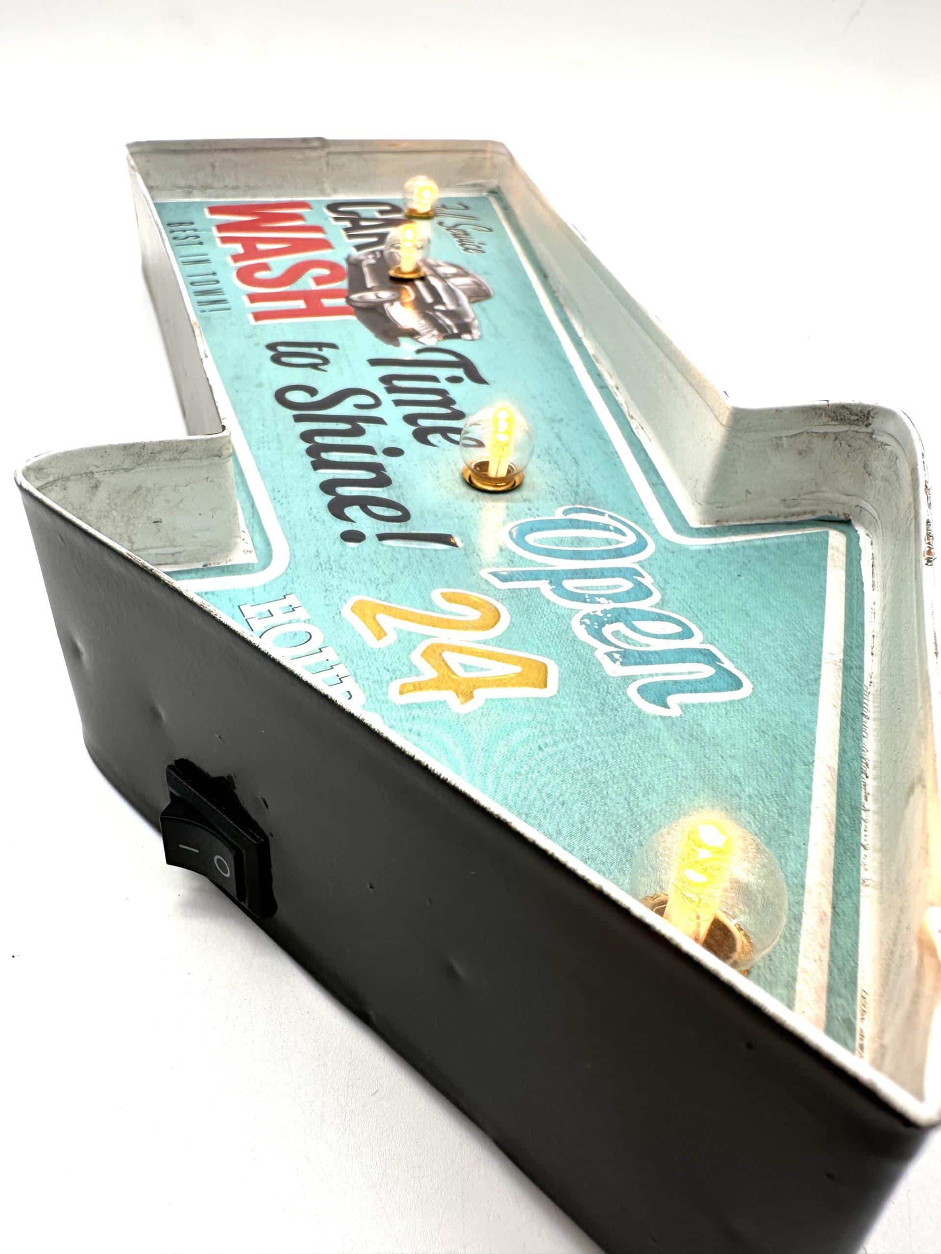 Metal Light Sign - Car Wash - LED Lighting