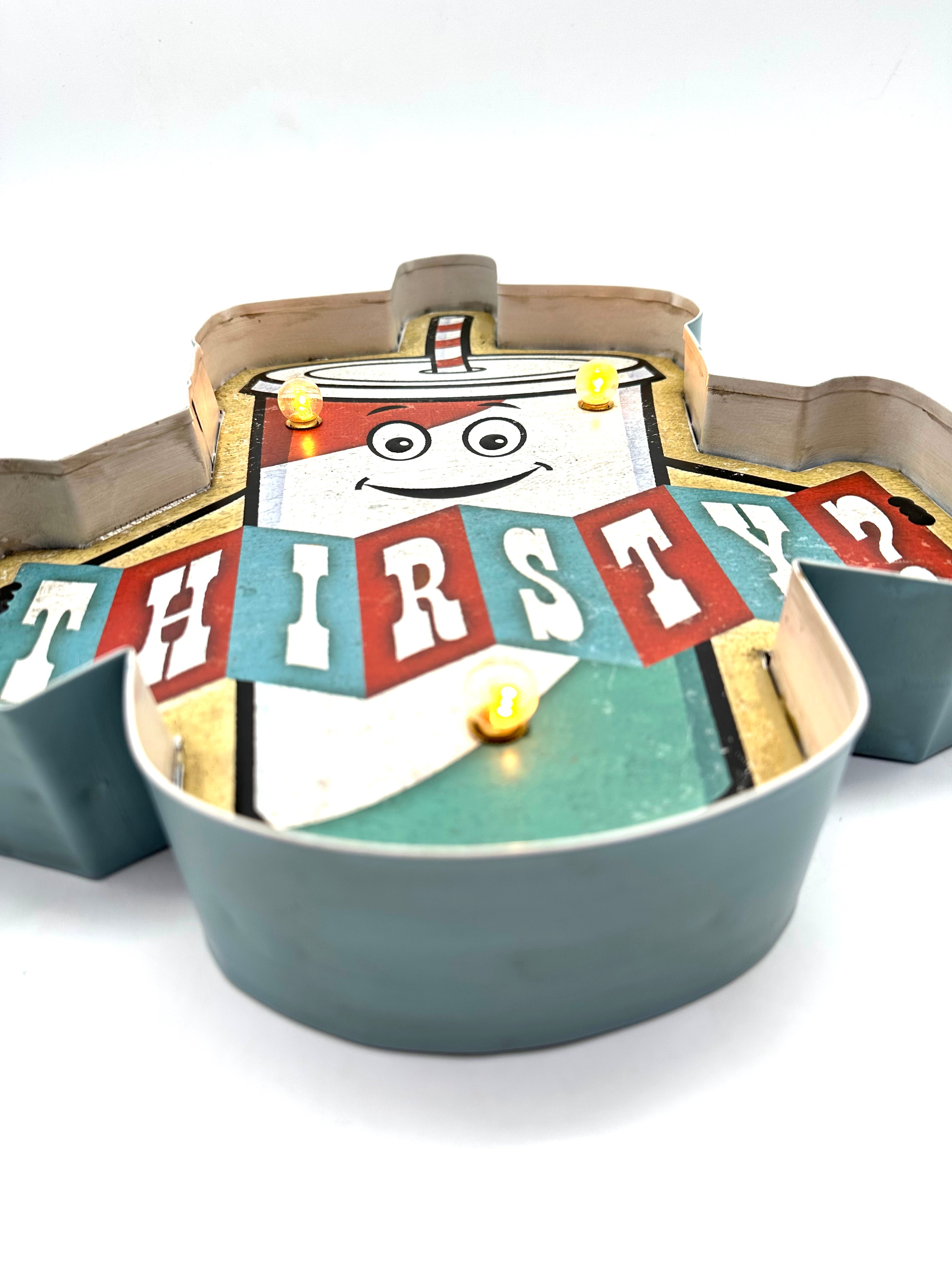 Metal Light Sign - Thirsty - LED lighting