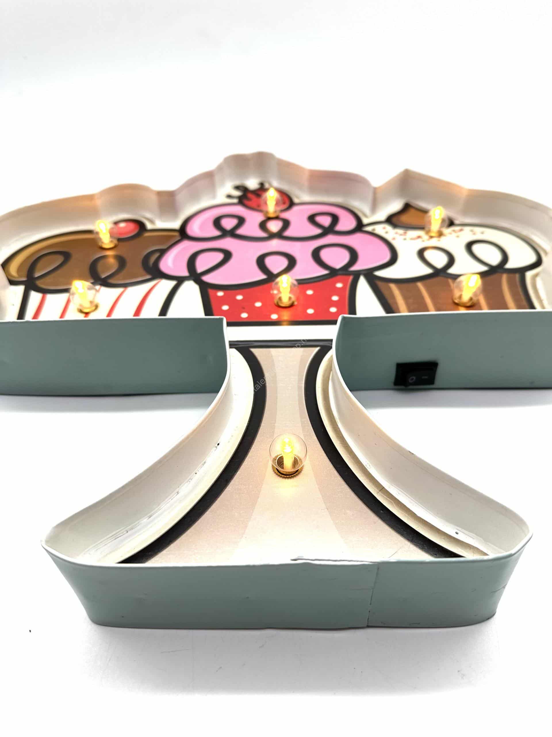 Metal Light Sign - Cupcake - LED Lighting 