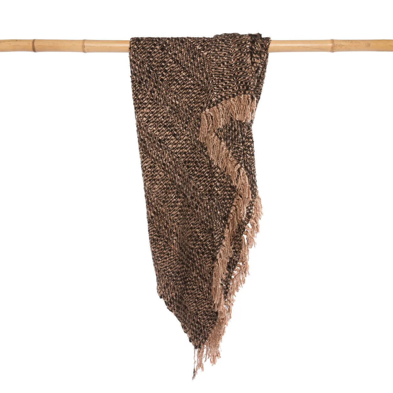 Luxurious hand-woven plaid - Black Copper