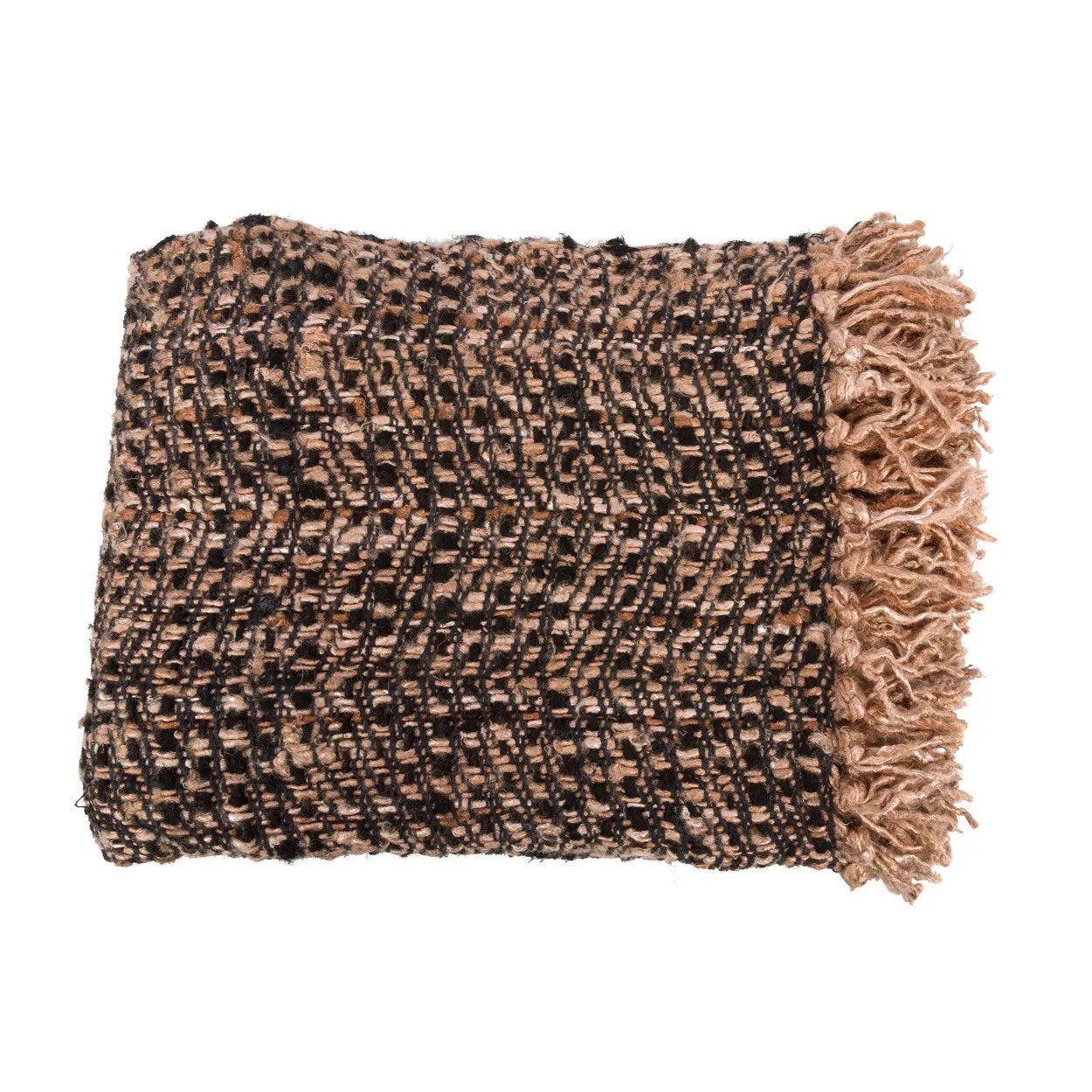 Luxurious hand-woven plaid - Black Copper