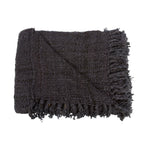 Luxurious hand-woven plaid - Black Navy Blue