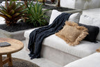 Luxurious hand-woven plaid - Black Navy Blue