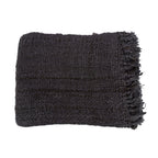 Luxurious hand-woven plaid - Black Navy Blue