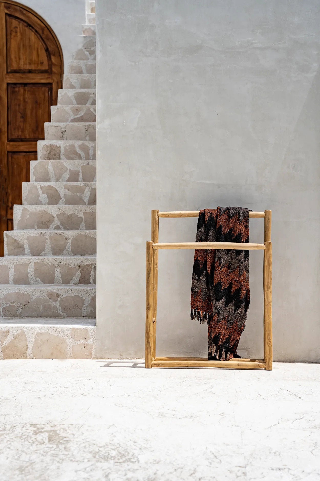 Luxurious hand-woven plaid - Black Orange