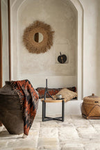 Luxurious hand-woven plaid - Black Orange