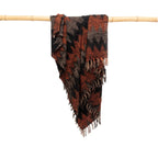 Luxurious hand-woven plaid - Black Orange