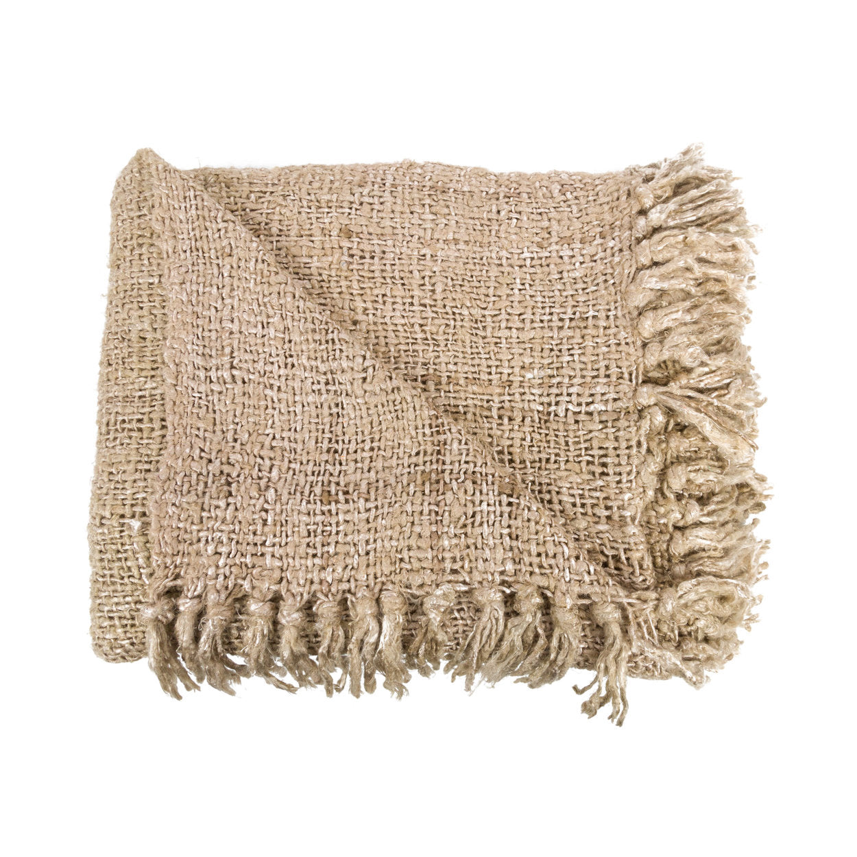 Luxurious hand-woven plaid - Beige