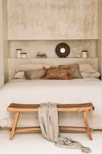 Luxurious hand-woven plaid - Beige