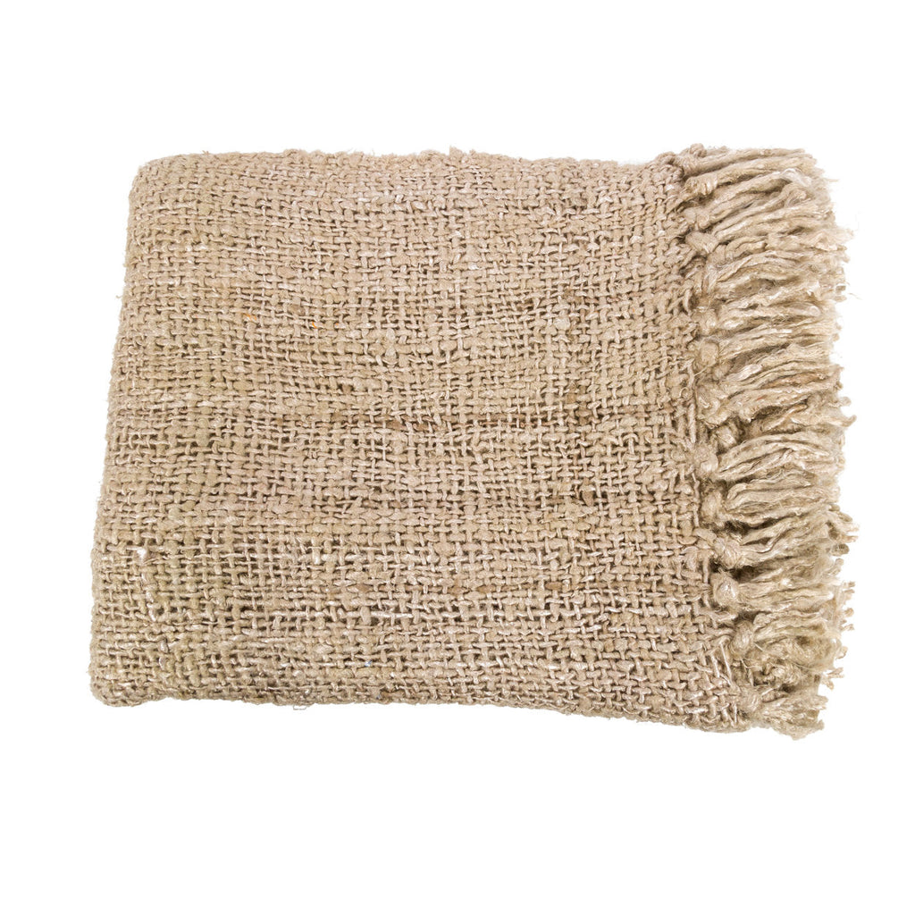 Luxurious hand-woven plaid - Beige