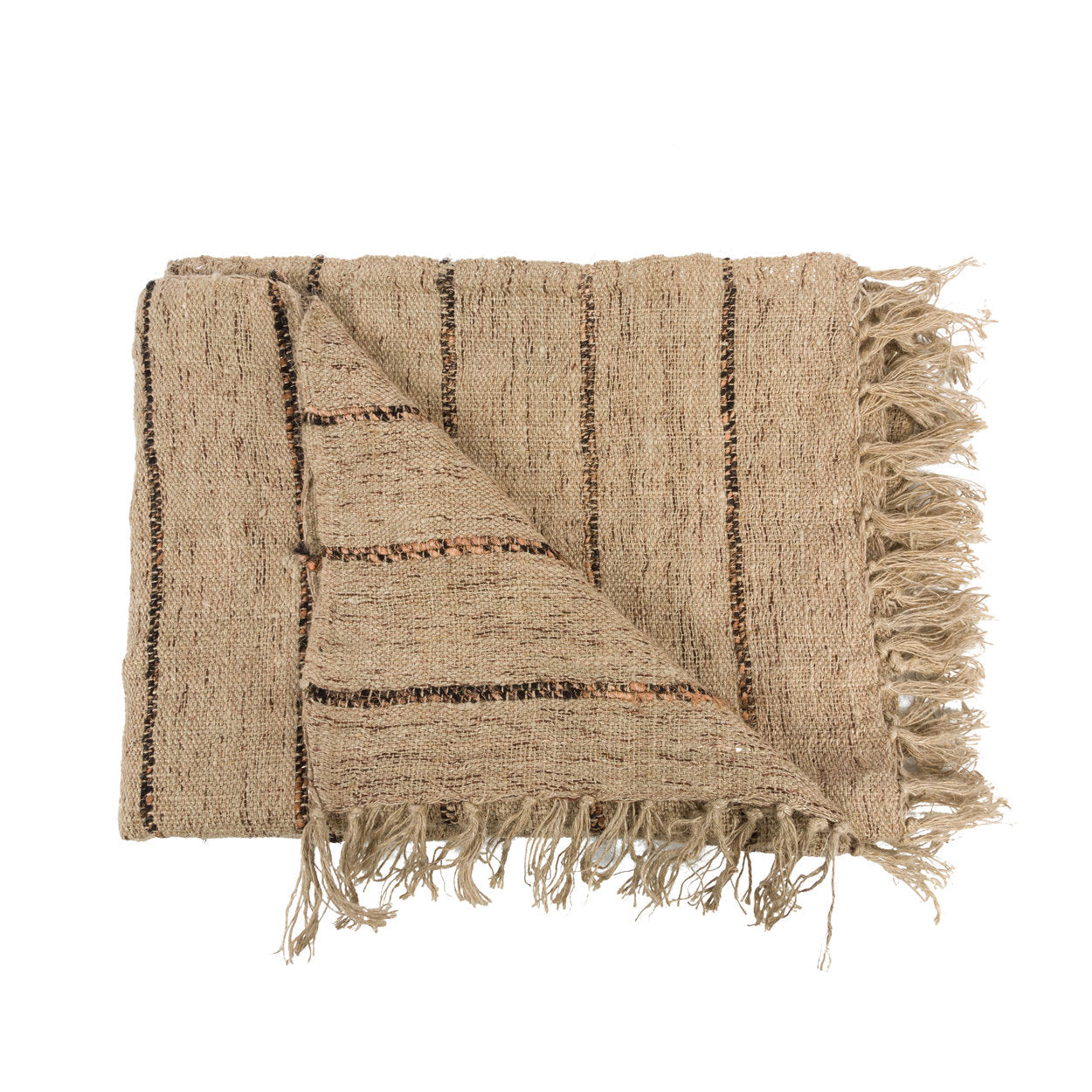 Luxurious hand-woven plaid - Beige Black