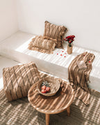 Luxurious hand-woven plaid - Beige Black