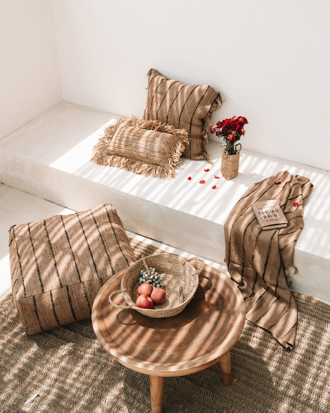Luxurious hand-woven plaid - Beige Black