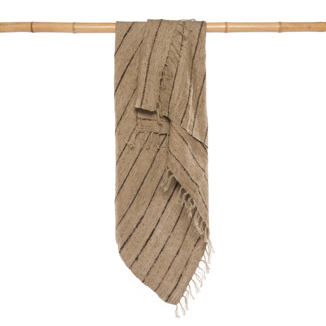Luxurious hand-woven plaid - Beige Black
