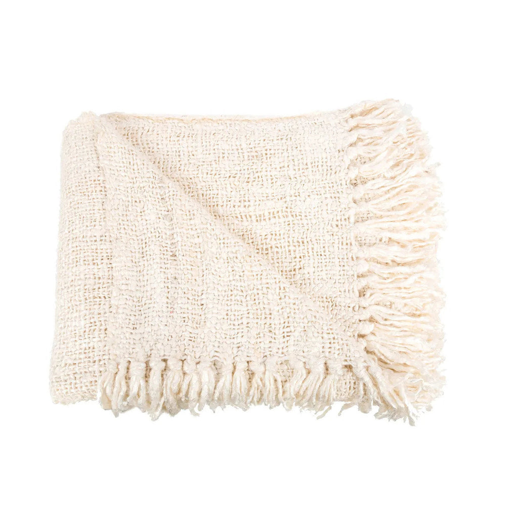 Luxury hand-woven plaid - Cream