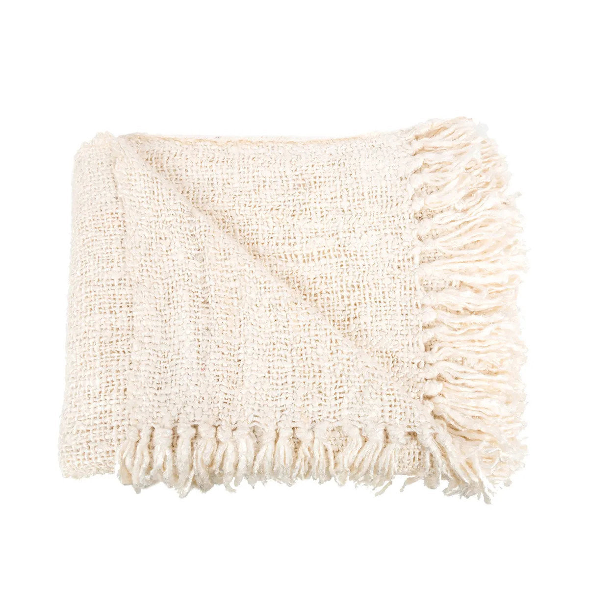 Luxury hand-woven plaid - Cream