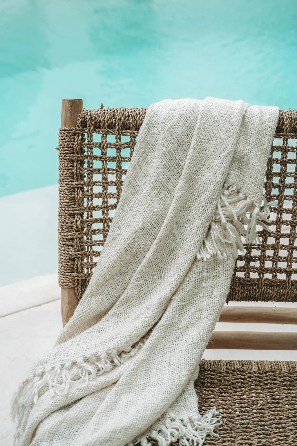 Luxury hand-woven plaid - Cream